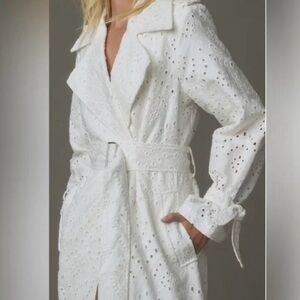 NWT Anthropologie Avec Les Filles Eyelet Trench Coat